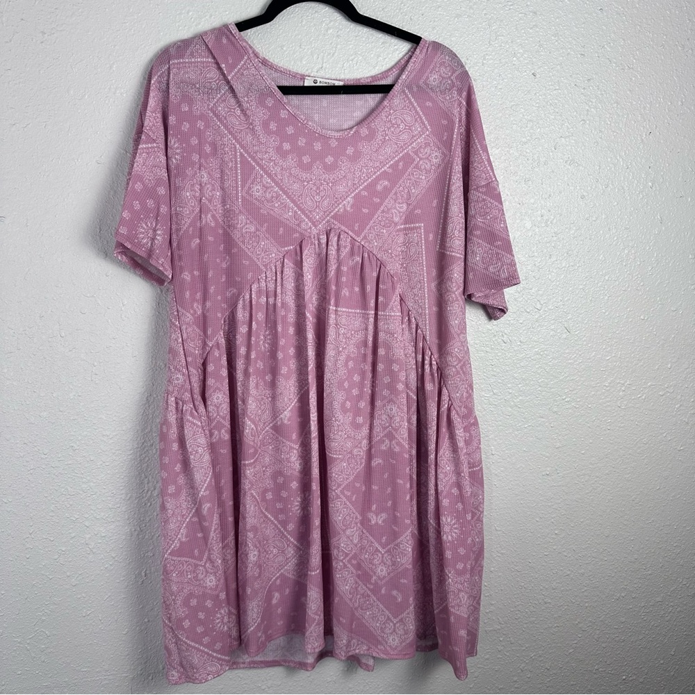 Pink Patterned Women's Top Size XL